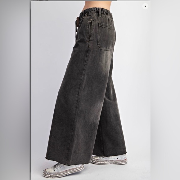 Easel Charcoal Flare Jeans - Picture 3 of 4